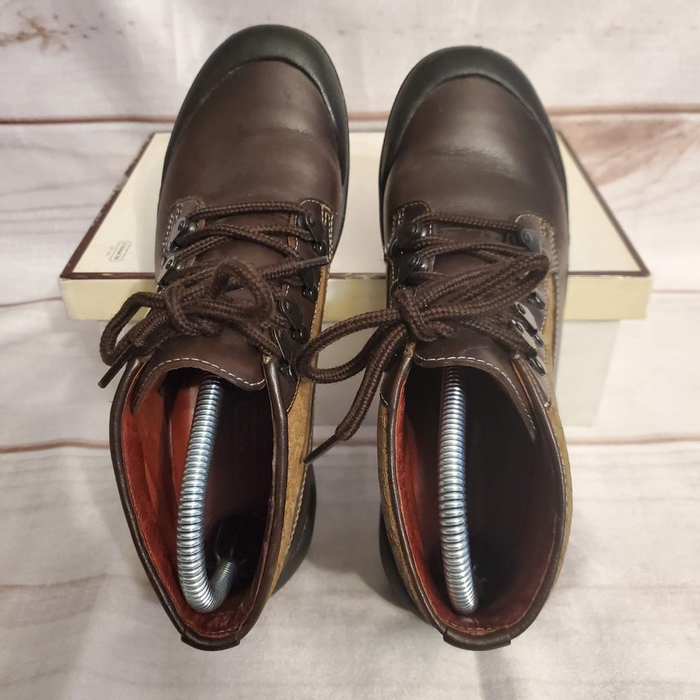 Coach Dyanne Leather Ankle Boot, 7.5, Brown/Tan